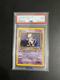 Pokemon Mewtwo Base Set 2 Holo Rare #10 PSA 9 Mint - Image 3