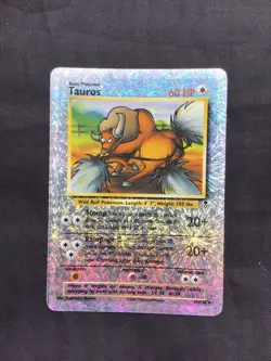 Pokemon Cards: Legendary Collection Reverse Holo: Tauros 65/110 - Image 1