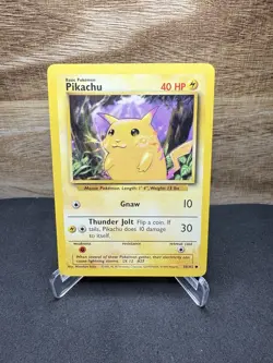 Pikachu 58/102 Common Base Set Pokemon Card Yellow Cheeks - Image 1