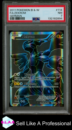 FA/ZEKROM GERMAN POKEMON BLACK & WHITE 2011 114 PSA 7 - Image 1