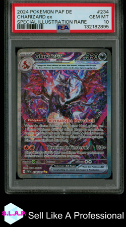 CHARIZARD EX SPECI4L ILL RARE POKEMON GER PAF DE-PALDEAN FATES 2024 234 PSA 10 - Image 1
