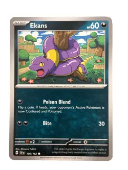 New: 2024 Pokemon TCG Ekans 100 Sv05: Temporal Forces Regular Common - Image 1