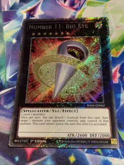 Yu-Gi-Oh! TCG Number 11: Big Eye RA04-EN062 Platinum Secret Rare NM/M - Image 2