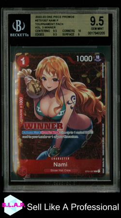 NAMI P/(TOURNAMENT PACK VOL. 3 WINNER) 2022-24 ONE PIECE PROMOS ST01007 BGS 9.5 - Image 1