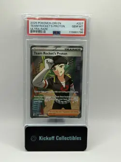 2025 POKEMON DRI EN-DESTINED RIVALS ULTRA RARE #227 TEAM ROCKET'S PROTON PSA 10 - Image 1