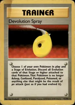 Pokemon Devolution Spray 72/102 Base Set Vintage Star Rare - Image 1