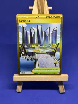 Pokemon TCG Levincia Gold Hyper Rare Card Destined Rivals Series Trainer 244/182 - Image 1