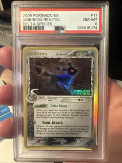 PSA 8 Umbreon Delta Species Reverse Holo 17 / 113 Pokemon TCG Graded Card - Image 1
