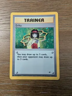 Erika Trainer 16/132 Holo Rare Gym Heroes Pokemon Card - Vintage WOTC - Image 1