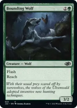Magic MTG Bounding Wolf [Jumpstart 2022] - Image 1