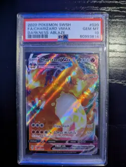 2020 Pokemon SWSH Charizard Vmax Darkness Ablaze 020/189 PSA 10 Gem Mint - Image 2