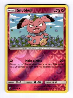 Snubbull SM - Lost Thunder #137 (2018) Common Reverse Holo NM Pokemon - Image 1