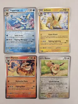 4x Pokemon TCG Card S&V 151 Eevee Holo /Reverse Bundle - Eeveelutions - Image 1