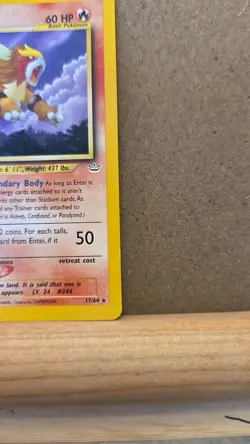 Entei Neo Revelation 17/64 Rare non-holo LP - ungraded Pokemon Card - Image 4