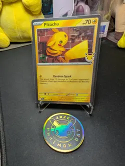 Pikachu 051 /162 Stamped 2026 Pokemon Day 30 Promo TCG With Coin - Image 1