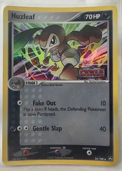 2007 Pokemon EX Power Keepers Nuzleaf-Reverse Foil #36/108 - Image 1