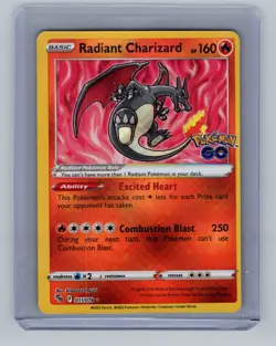 Pokemon TCG 2022 - Radiant Charizard - 11/78 - Pokemon Go - OC - Miscut - Image 1