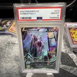 Mewtwo V 072/078 PSA 10 Sword & Shield Pokemon Go Full Art Holo - Image 1
