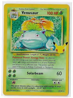 Pokemon TCG - Venusaur 15/102 - Celebrations: Classic Collection - NM Holo Rare - Image 1