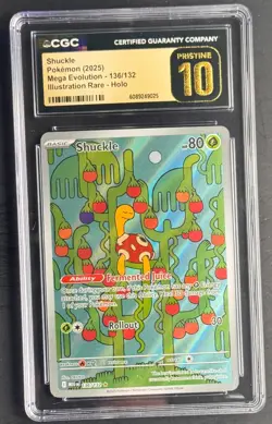Shuckle 136/132 CGC Pristine 10 - 2025 Pokemon Mega Evolution Illustration Rare - Image 1