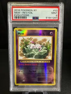 Mew 53/108 Reverse, Evolutions, Pokemon, PSA 9 - Image 1