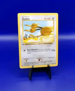 Doduo 48/102 1st Edition Shadowless Base Set Pokemon Card TCG WOTC Grey Stamp - Image 2