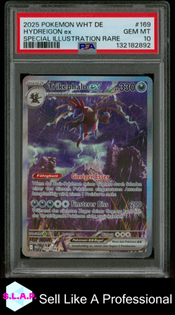 HYDREIGON EX SPECI4L ILL RARE POKEMON GER WHT DE-WHITE FLARE 2025 169 PSA 10 - Image 1