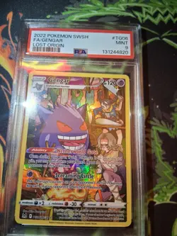 2022 POKEMON SWORD & SHIELD LOST ORIGIN #TG06 FULL ART/GENGAR PSA 9 - Image 1