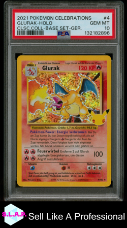 GLURAK-HOLO CLSC.COLL-BASE SET-GER. POKEMON CELEB CLSC. COLL. 2021 4 PSA 10 - Image 1
