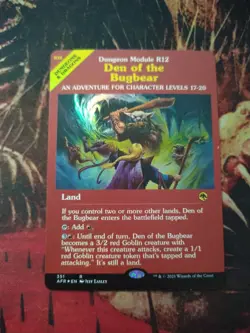 Magic The Gathering MTG Foil Den of the Bugbear Dungeon Module AFR 351 - Image 1