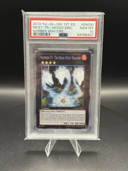 Yugioh Number 57: Tri-Head Dust Dragon NUMH-EN030 Secret Rare 1st PSA 10 - Image 1