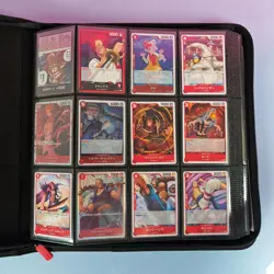 SAMMELKARTENORDNER ONE PIECE ROTER BINDER OP09 - OP12 FULL SETS - Image 1