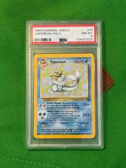 1999 POKEMON JUNGLE #12 VAPOREON HOLO RARE PSA 8 NM MINT - Image 1