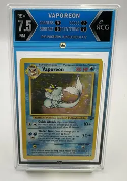 1999 Pokemon Vaporeon Jungle Holo #12/64 - RCG 7.5 NM-MT - Very Nice! - Image 1