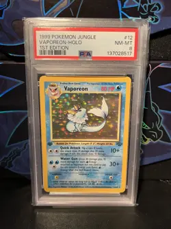 1999 Pokemon Jungle #12 Vaporeon Holo 1st Edition PSA 8 NM-MT - Image 1