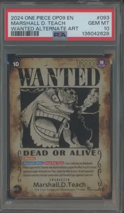 2024 One Piece OP09 En Wanted Alternate Art #093 Marshall D. Teach PSA 10 - Image 1