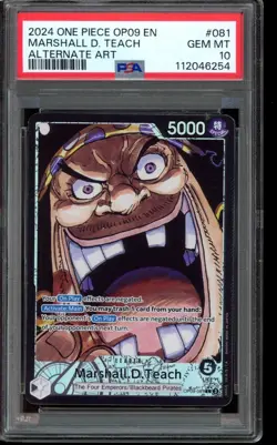 PSA 10 Marshall.D.Teach OP09-081 Alternate Art Leader -Emperors in the New World - Image 1