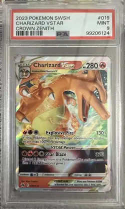 Pokemon 2023 TCG Charizard VSTAR Crown Zenith Holo Ultra Rare PSA 9 Mint - Image 1