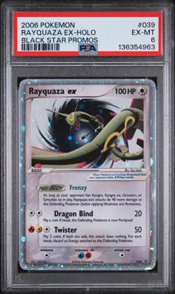 2006 POKEMON BLACK STAR PROMOS #039 RAYQUAZA EX-HOLO PSA 6 - Image 1