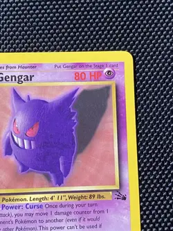 Pokemon TCG Gengar 20/62 Fossil Set Non Holo Rare Unlimited 1999 WOTC - Image 3