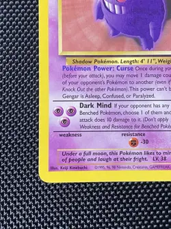 Pokemon TCG Gengar 20/62 Fossil Set Non Holo Rare Unlimited 1999 WOTC - Image 5