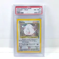 Pokemon Card Holofoil Rare Chansey 3/130 Base Set 2 PSA 8.5 NM-MINT + - Image 1