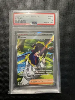 Pokemon TCG Kieran Twilight Masquerade Ultra Rare PSA 9 #206 - Image 1