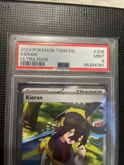 Pokemon TCG Kieran Twilight Masquerade Ultra Rare PSA 9 #206 - Image 2