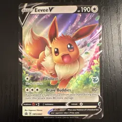 Pokemon Eevee V SWSH065 Sword & Shield Promo Holo Basic 190HP Card - Image 1