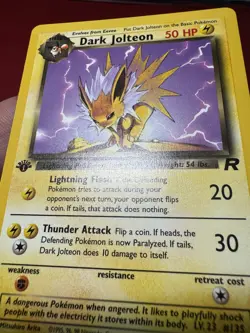 Dark Jolteon 38/82 1st Edition Uncommon Team Rocket Pokemon Card LP - Image 5