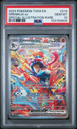 2024 POKEMON TWM EN-TWILIGHT MASQUERADE #214 GRENINJA EX PSA 10 - Image 1