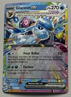 Pokemon Prismatic Evolutions Glaceon ex Stage 1 Double Rare HoloFoil #026/131 - Image 1
