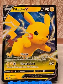 Pikachu V SWSH061 Pokemon TCG Black Star Promo Holo Ultra Rare Card NM - Image 1