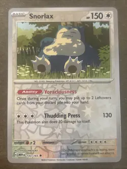 Snorlax 143/165 Sv: Scarlet & Violet 151 Reverse Holo Pokemon TCG NM - Image 1